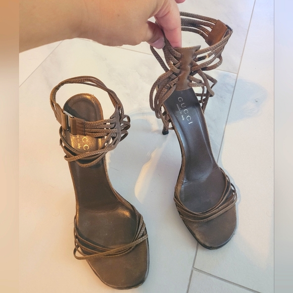 Gucci Strappy Heel Brown - Picture 1 of 7